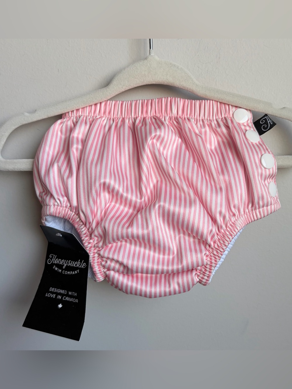 Honeysuckle Pink Stripe Kids Swim Diaper